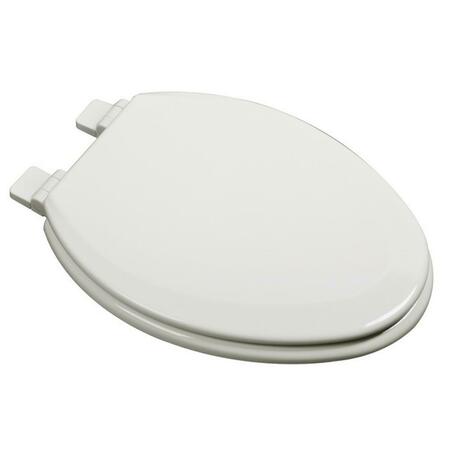 PLUMBING TECHNOLOGIES Slow Close Deluxe Molded Wood Elongated Toilet Seat- Biscuit 1F1E7-02